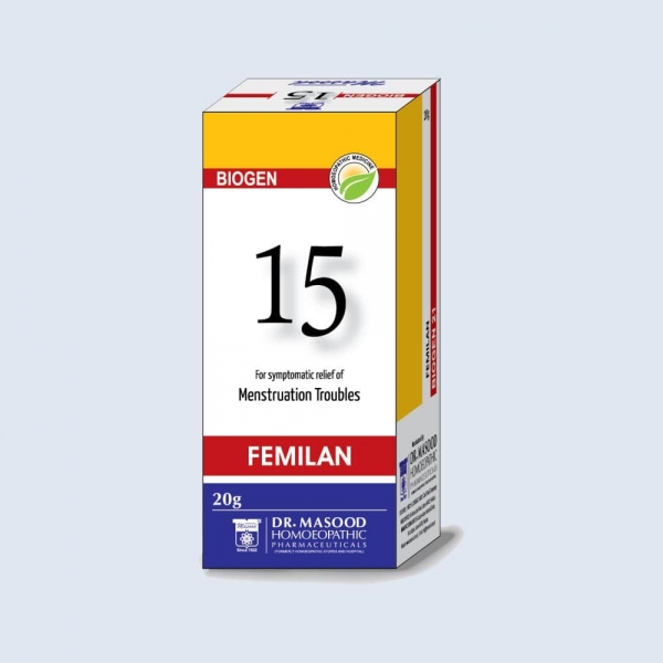 BIOGEN-15 (FEMILAN) | Homeopathic medicine for Supportive Treatment In Menstruation Troubles by Masood Pharma