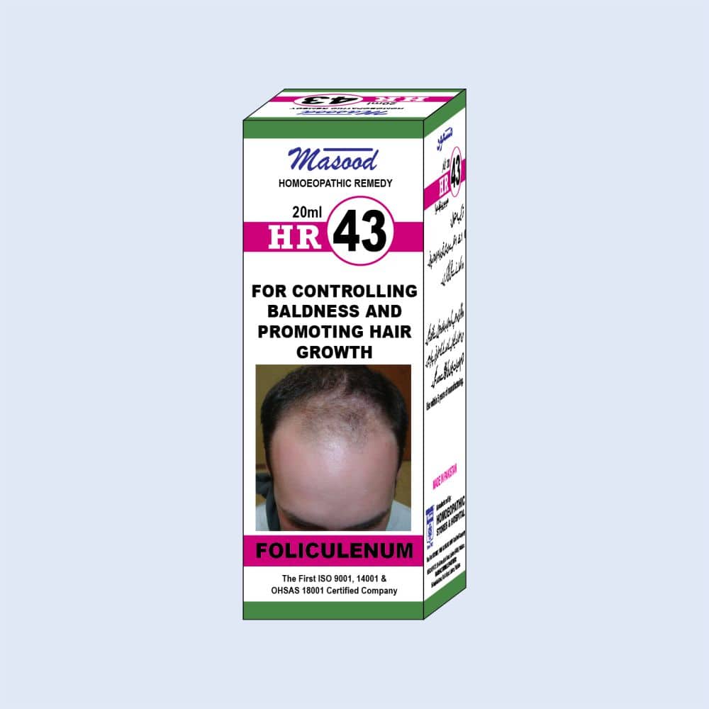 HR-43 (FOLICULENUM)| Homeopathic medicine for the treatment of Controlling  Baldness And Promoting Hair Growth by Masood Pharma | Online Homoeopathic  Store