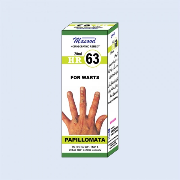 HR-63 (PAPILLOMATA)| Homeopathic medicine for the treatment of Removal Of Warts by Masood Pharma